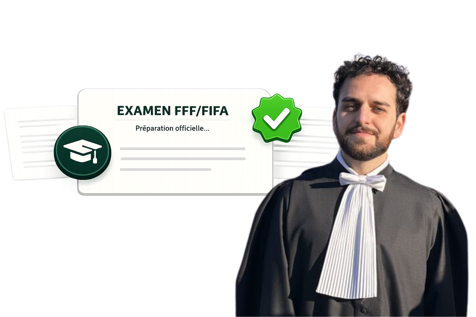 Préparation officielle à l'examen FFF/FIFA avec plateforme e-learning, fiches et examens blancs