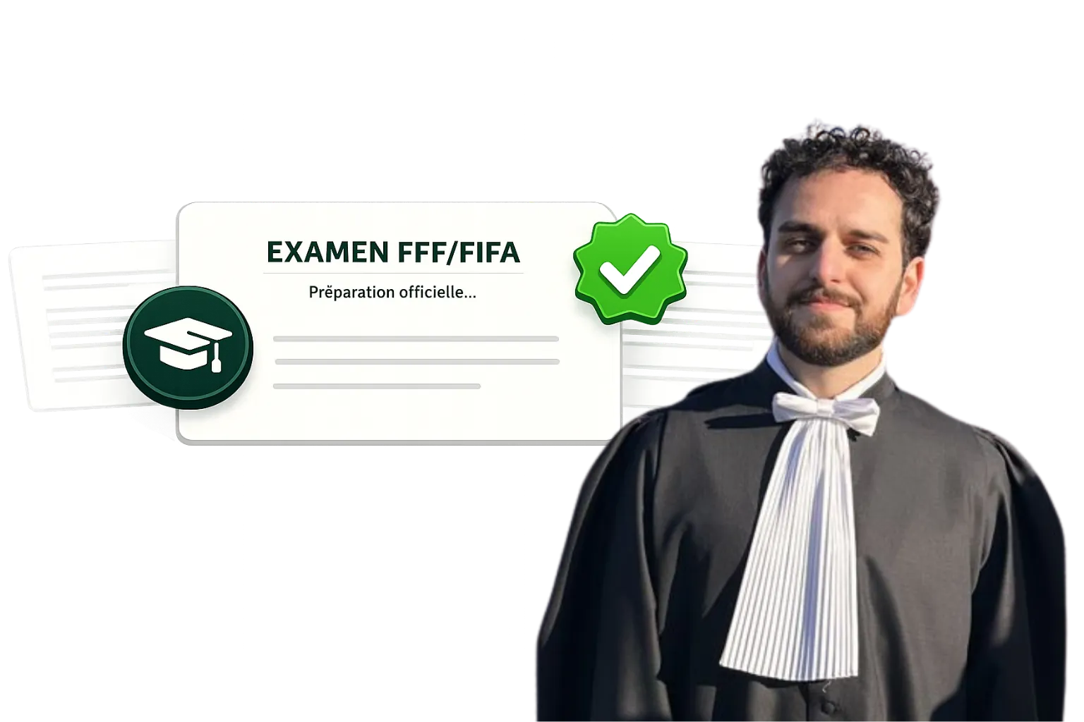 Préparation officielle à l'examen FFF/FIFA avec plateforme e-learning, fiches et examens blancs