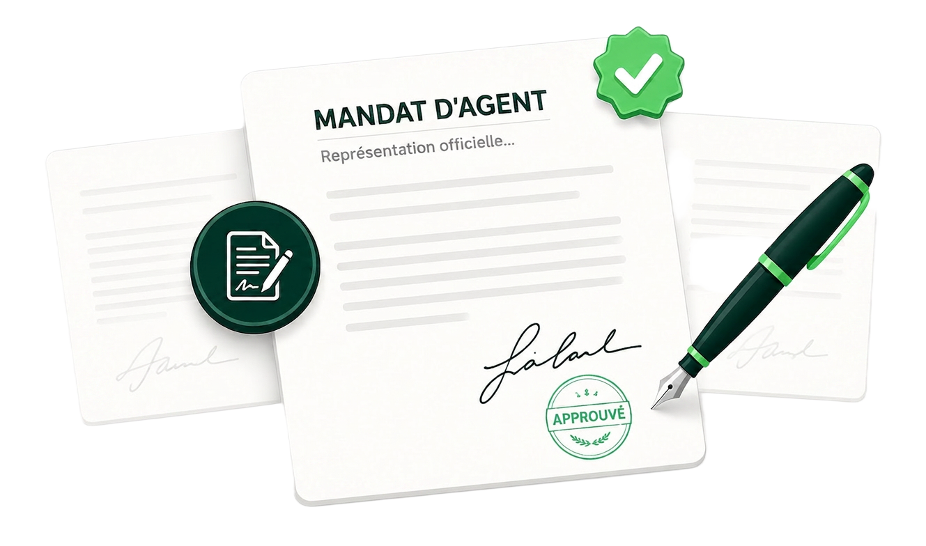 Mandat d'agent officiel signé