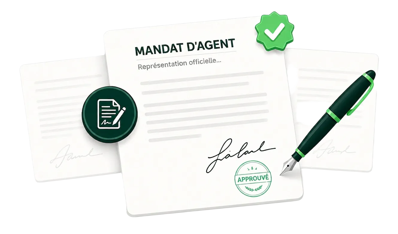 Mandat d'agent officiel signé